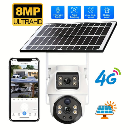 8MP Außenkamera mit Dual-Linsen, WiFi, 360°-Blickwinkel, Vollfarb-Nachtsicht, Zwei-Wege-Audio, PIR-Bewegungserkennung, Alarm-Push-Benachrichtigungen – Geeignet für Geschäfts-Überwachungssysteme