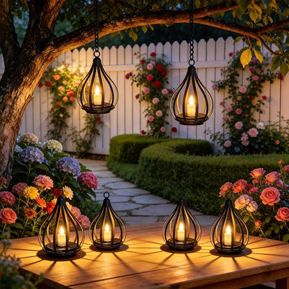 2-in-1 Solar-Hänklicht für den Außenbereich, Rasenleuchte, Tropfenform, Kerzeneffektlicht, mit Lichtmast, geeignet für Garten, Innenhof, Rasen, Terrasse, Sonnenschirm, Zelt, Bäume, Veranda, Weg, Auffahrt, Garten – Warmweiße Solarlaterne, 2,19W