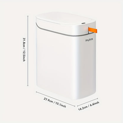 14 Liter/13,25 L berührungsloser Mülleimer mit Sensor  Deckel – freihändiger, bewegungsaktivierter Abfalleimer, hygienische Bedienung, geeignet für Badezimmer, Schlafzimmer, Büro, Zuhause, kompakter rechteckiger Kunststoffeimer für kleine Räume