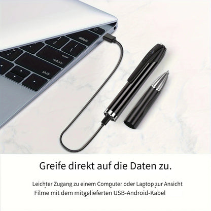 Stiftkamera 1080P - Tragbar mit integriertem Akku, Smart-Videorekorder mit AI-Bewegungserkennung, lange Standby-Zeit, ideal für Notizen, Meetings, Vorlesungen & Interviews, unterstützt SD-Karten bis 256 GB