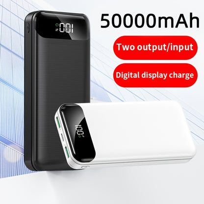 50000mAh Großkapazitäts-Portable Powerbank, USB/Micro/Type-C-Anschluss, LED-Digitalanzeige für Stromverbrauch, Geeignet für Schnellladung von Mobiltelefonen/Android-Elektrogeräten, Abnehmbare Notstrombatterie für den Außenbereich, Sichere Lithium-Batterie