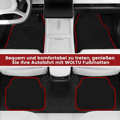 4-teiliges Auto-Fußmatten-Set, Autozubehör, universelle Allwetter-Fußmatten, starker Halt, Autoteppiche, rutschfest, Autobodenschutz, Blau, Rot, Schwarz