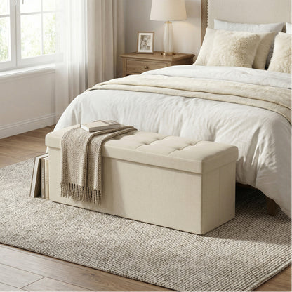 Sitzbank mit Stauraum, Sitztruhe, Bettbank, Aufbewahrungstruhe, für Wohnzimmer, Schlafzimmer, Flur