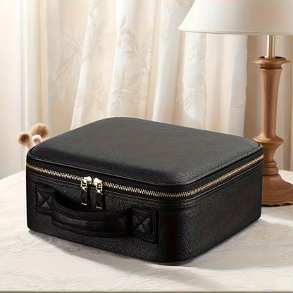 Diese extra große Make-up-Tasche ist in Pink und Schwarz erhältlich, mit Spiegel und bietet viel Platz für Kosmetika. Ihr stilvolles Design macht sie ideal für professionelle Make-up-Künstler und den persönlichen Gebrauch.