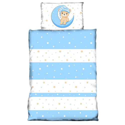 Kinder Baby Bettwäsche 100x135 cm Teddy Bären Sterne Jungen Mädchen Microfaser inkl. Kissenbezug 40x60 cm