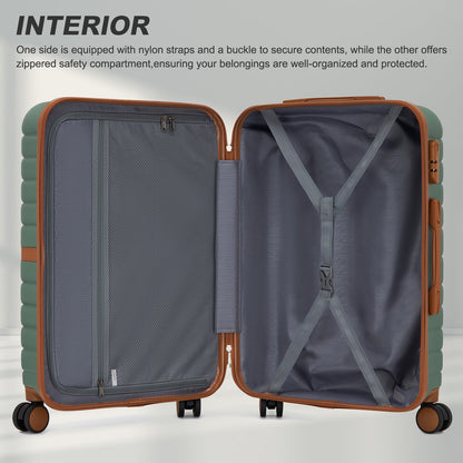 20 Zoll 24 Zoll 28 Zoll Kono Koffer Gepäck ABS+PC Camping Streifendesign mit Colour-Block Details Hartschale mit Spinner Rädern Black Friday Thanksgiving Weihnachtsgeschenk