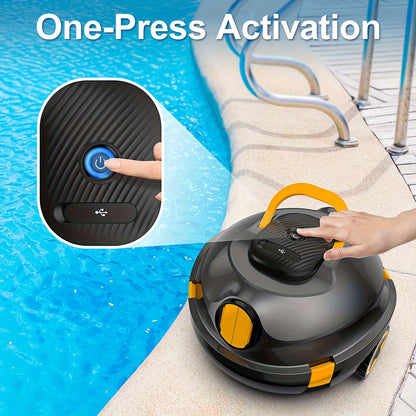 INSE Y10 Roboter-Poolreiniger, einfache Bedienung, leistungsstarke Reinigungsleistung, starke Saugkraft mit doppelten Saugöffnungen, 5200mAh, 24000pa, 4L großer Filterkorb, lange Akkulaufzeit, automatisches Selbstparken an der Poolwand, leicht zu reinigen