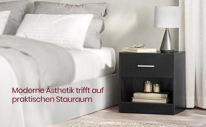 Nachttisch, Beistelltisch, mit Schublade, 28x 39x 41cm, offenes Fach, Couchtisch, Schlafzimmer, Wohnzimmer, Erhältlich in fünf Farben