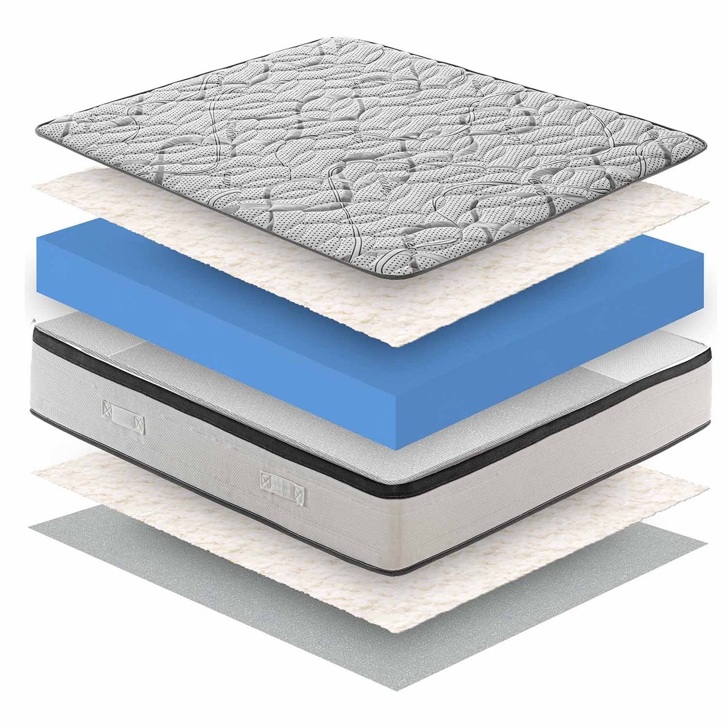 ROYAL DELUXE Matratze mit ERINNERUNGSEFECT - Hochdichtes HR-Schaum - 100% orthopädisch hergestellt in Italien - Bezug mit CARBONIO Entspannungseffekt