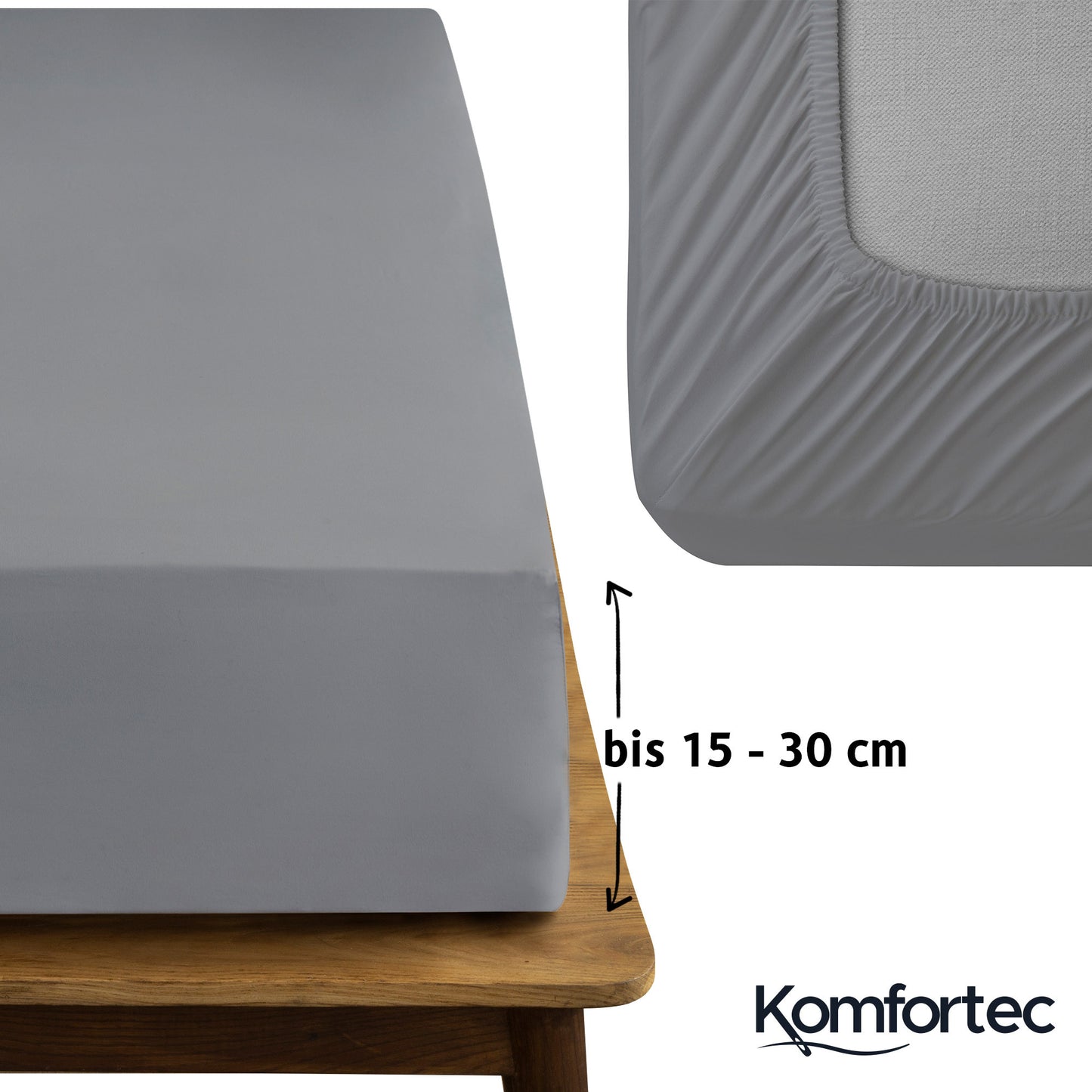 Spannbettlaken aus 100% Baumwolle mit Rundumgummi, Passend für Matratzen, Topper und Boxspringbetten