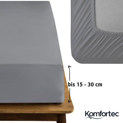 Spannbettlaken aus 100% Baumwolle mit Rundumgummi, Passend für Matratzen, Topper und Boxspringbetten