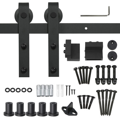 Costoffs 183cm/200cm/244cm/366cm Schiebetürsystem Set Laufschienen für Schiebetür Schiebetürbeschlag Hängeschiene Zubehörteil