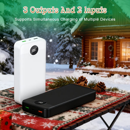 50000mAh Powerbank, 66W Schnellladung, tragbares Ladegerät mit großer Kapazität, USB-C/USB-A, kompatibel mit iOS  Android, unterstützt den gleichzeitigen Anschluss von zwei Geräten, Weihnachtsgeschenk