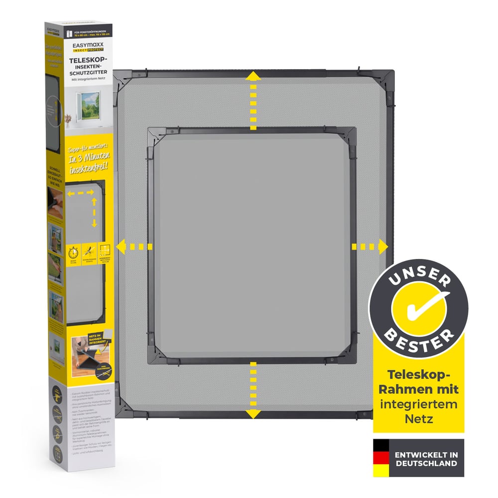 EASYmaxx Moskitonetz Magic Fit, weiß für Fenster und Garten – Hauptansicht