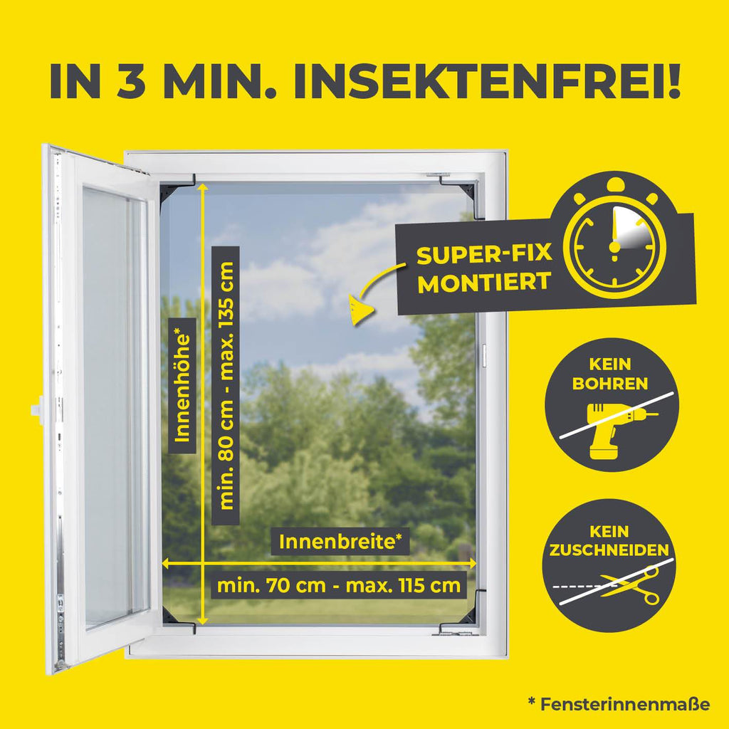 EASYmaxx Moskitonetz Magic Fit, weiß für Fenster und Garten – Detailansicht 4