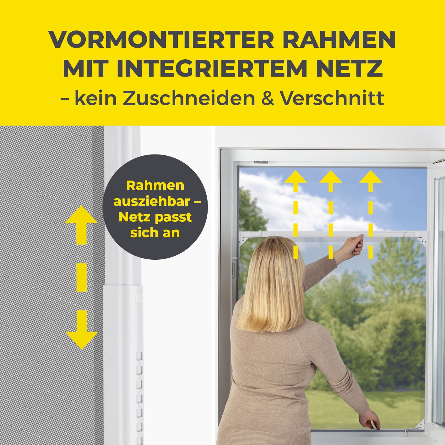 EASYmaxx Moskitonetz Magic Fit, weiß für Fenster und Garten – Detailansicht 11