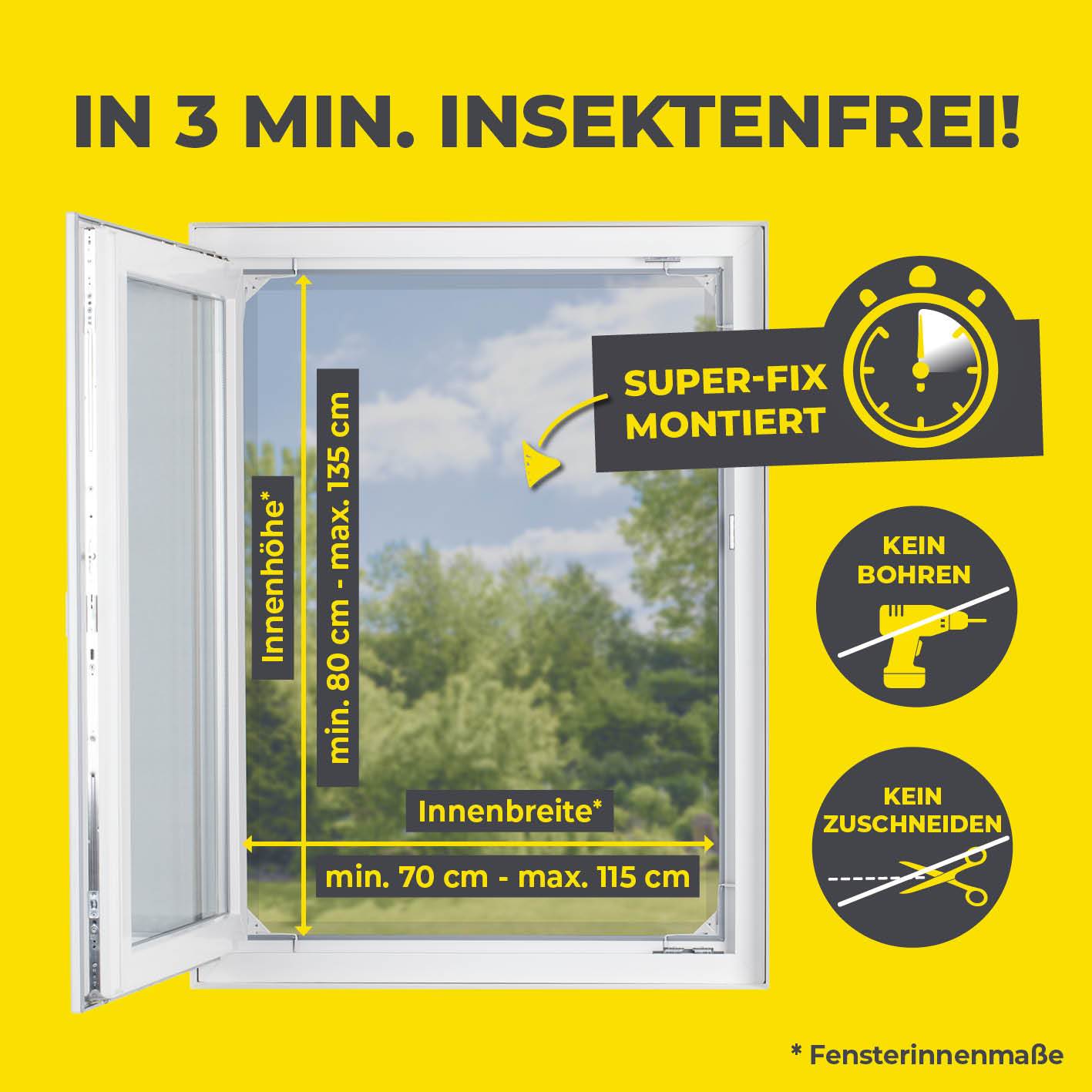 EASYmaxx Moskitonetz Magic Fit, weiß für Fenster und Garten – Detailansicht 12