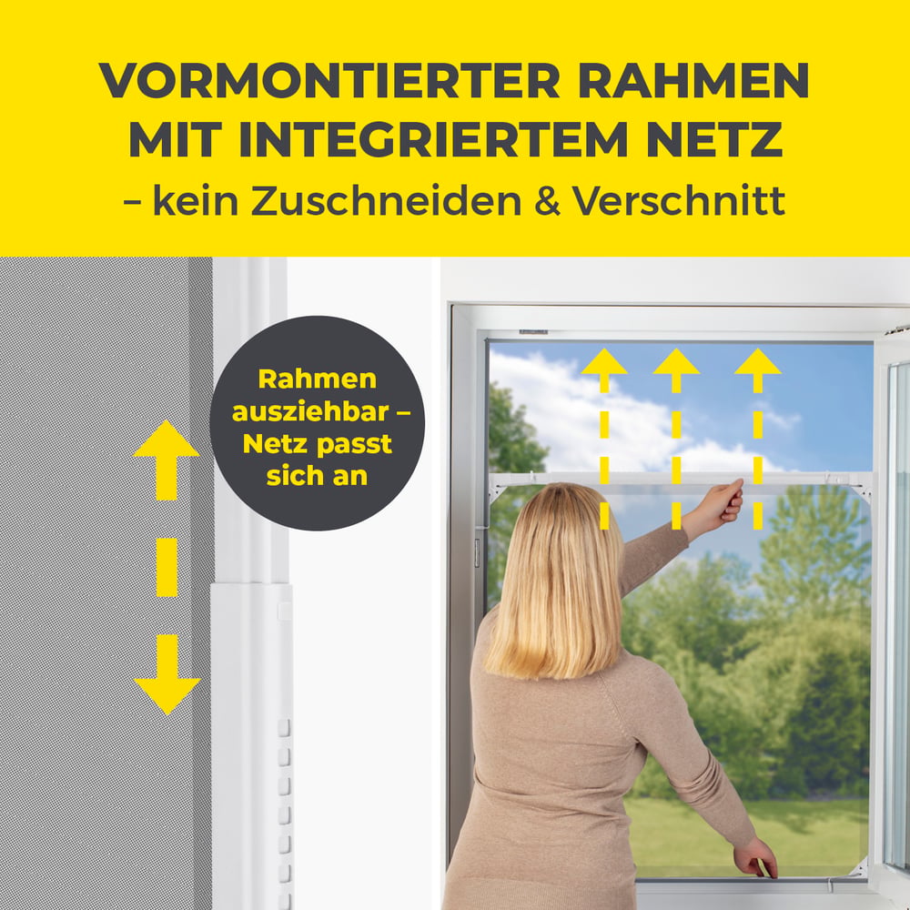 EASYmaxx Moskitonetz Magic Fit, weiß für Fenster und Garten – Detailansicht 32