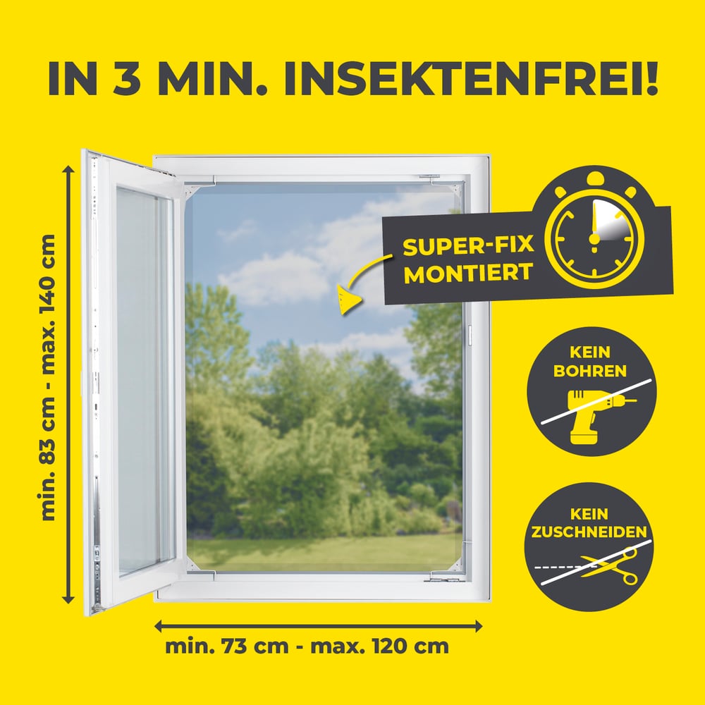 EASYmaxx Moskitonetz Magic Fit, weiß für Fenster und Garten – Detailansicht 34