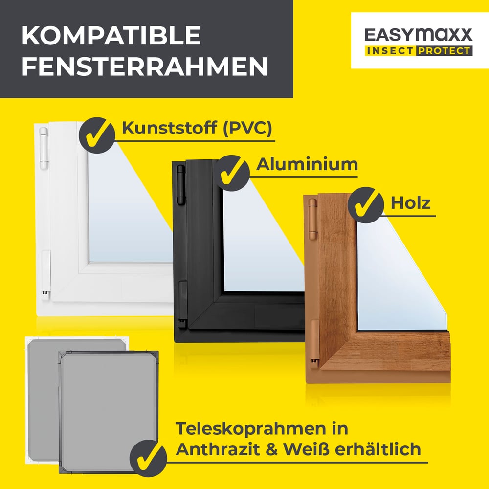 EASYmaxx Moskitonetz Magic Fit, weiß für Fenster und Garten – Detailansicht 48