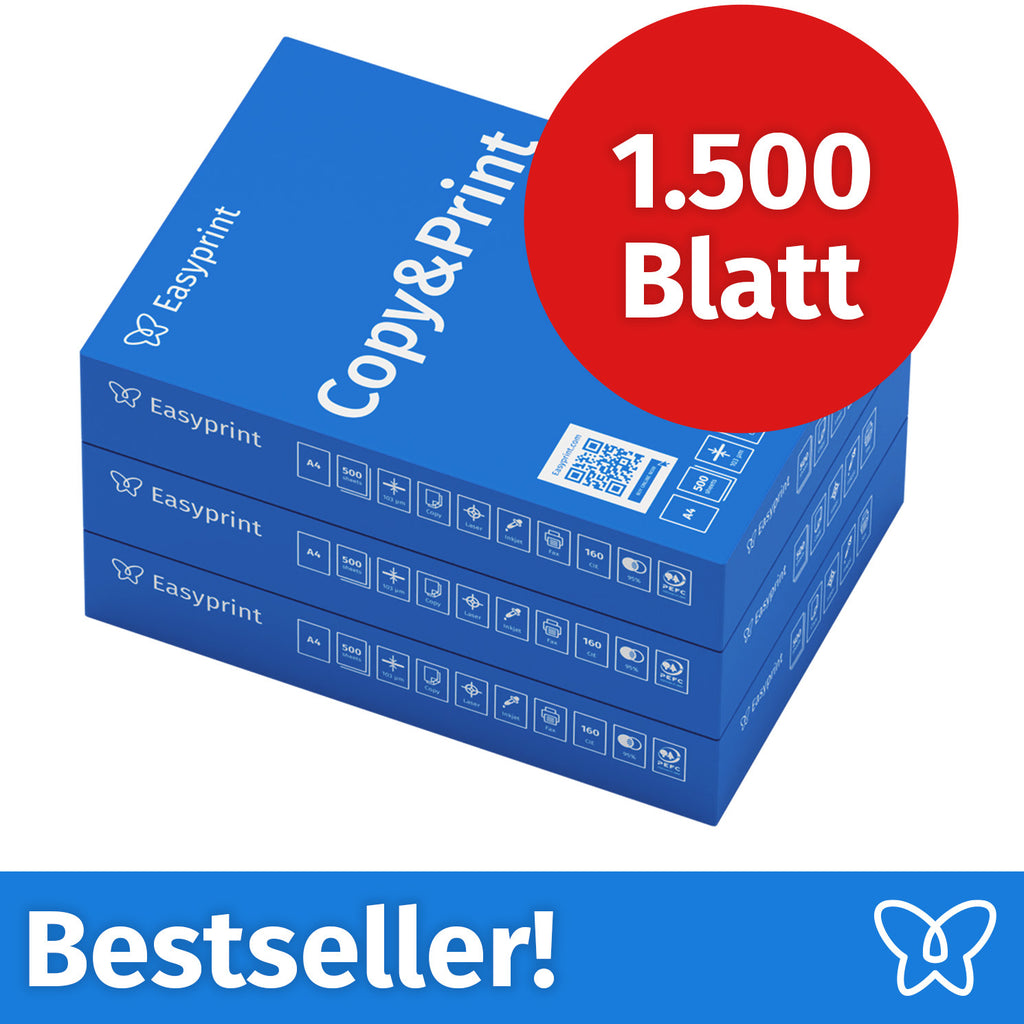 Easyprint Druckerpapier Kopierpapier, 3 x 500 für Alltag und Zuhause – Hauptansicht