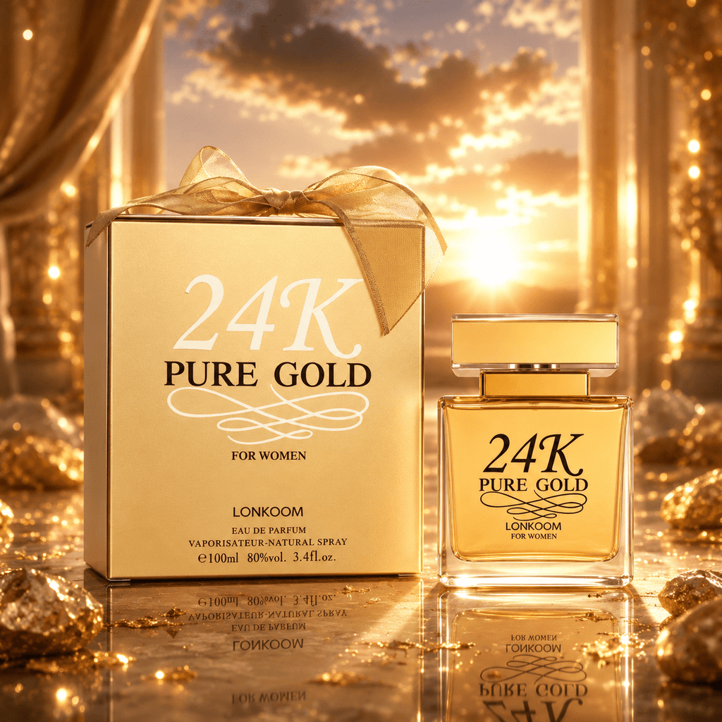Eau de Parfum, 24K Reines Gold Damenparfüm von Lonkoom für Alltag und besondere Anlässe – Hauptansicht
