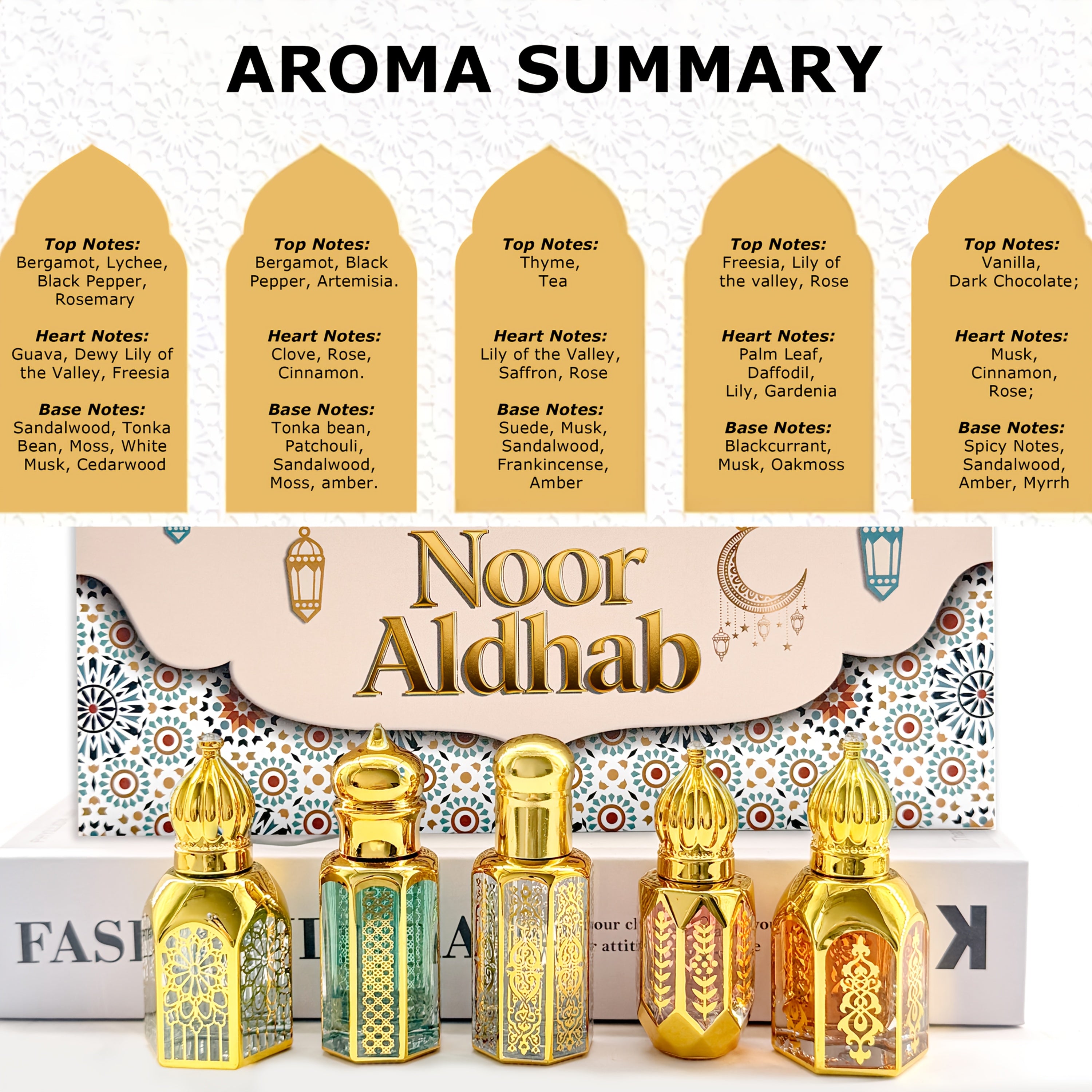 Eau de Toilette, Fünf einzigartige Düfte Arabisches Ätherisches für Alltag und besondere Anlässe – Detailansicht 4