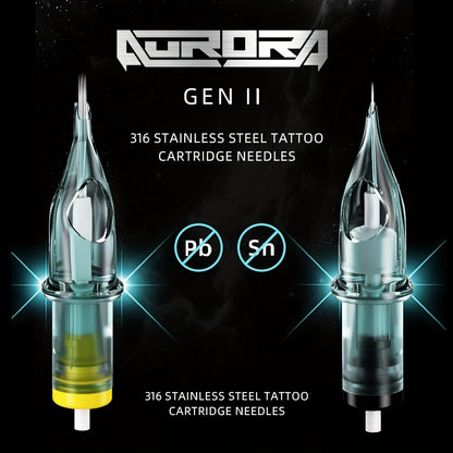 20 Stück/Box Aurora 10 Serie Tätowiernadeln, superstarker Nadeldraht aus Stahl, langfristige Nutzung ohne Abstumpfen, große Tintenkapazität, durchsichtig für einfache Beobachtung, geeignet für Tätowierer  Anfänger, Tattoo-Zubehör, Körperkunst-Design