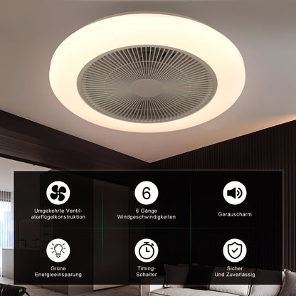 RGB Smart Deckenventilator mit Musik-Sync | 6-stufiger Ventilator und Sternenhimmel-Effekt | Leises Design | App/Beleuchtung/Beleuchtung | Geeignet für Schlafzimmer/Esszimmer