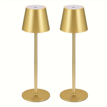 2er-Pack Kabellose Tischlampe LED Schreibtischlampe, 4000mAh Wiederaufladbare Touch Nachtlicht Kabellos Minimalistisches Design für Zuhause/Restaurant/Schlafzimmer/Außenbereich
