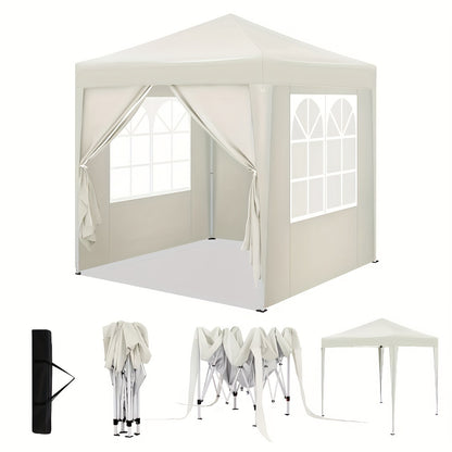 1 Stk. Pavillon, Klapppavillon, 2 x 2 Meter mit 4 Seitenwänden, Partyzelt, Strandmarkise, Outdoor Garten Pergola, UV-Schutz 50+, Höhenverstellbar, mit Tragetasche, Einfach zu verstauen und zu transportieren, Robuste Struktur, Geeignet für verschiedene Anl