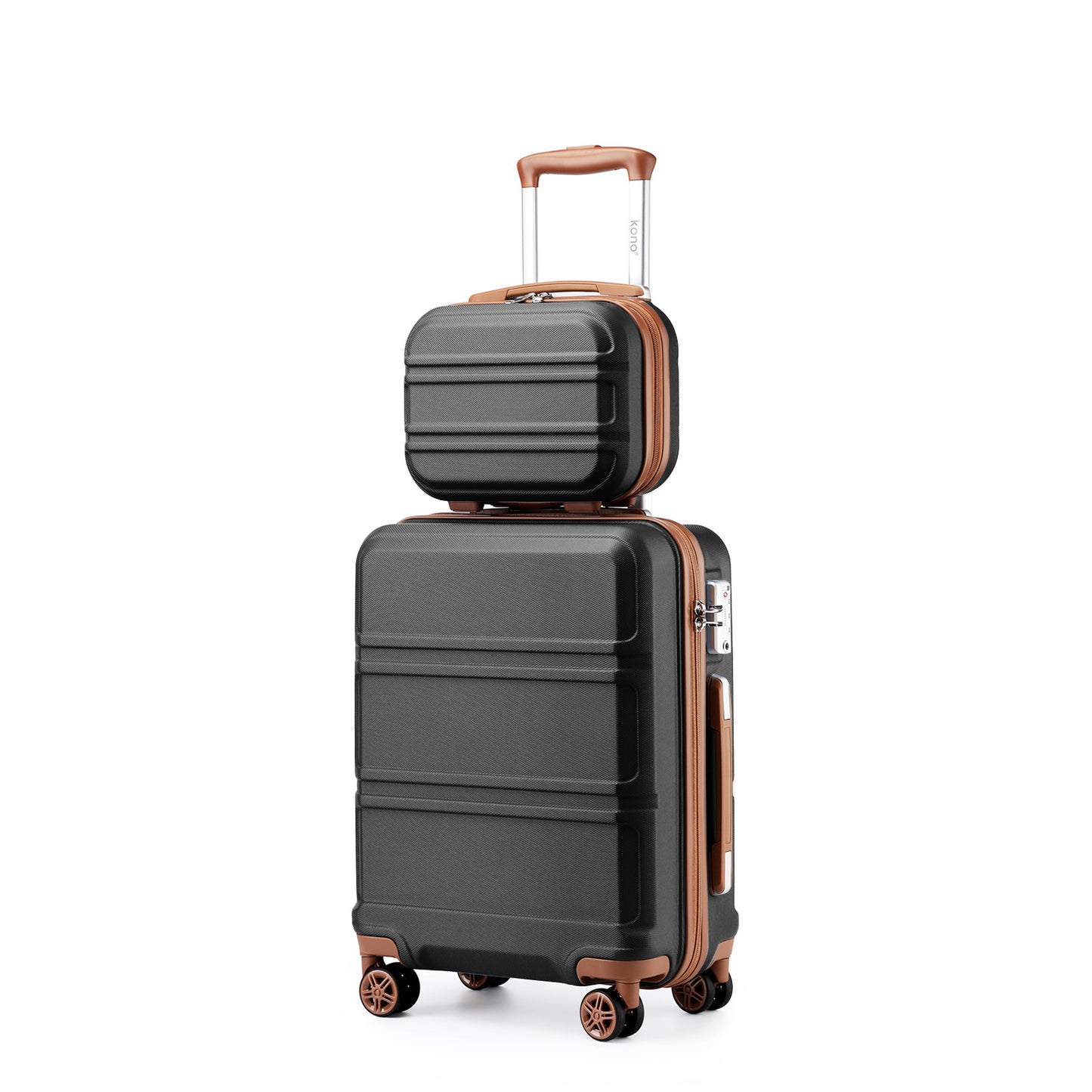 13/20/24/28 Zoll KONO Koffer Set 6-teilig Camping Hartschalenkoffer ABS Trolley Handgepäck Koffer Gepäcksets Reisekoffer mit Rädern und TSA-Schloss, mit Reisetasche und Kulturtasche Koffer Set Black Friday Thanksgiving Day Weihnachtsgeschenk