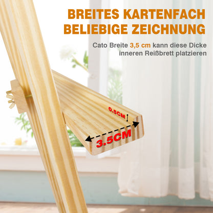 Staffelei Holz Groß Kiefernholz 175cm Holzstaffelei - Feldstaffelei höhenverstellbar große & kleine Keilrahmen – Staffelei für Kinder & Erwachsene, Hochzeit, Leinwände, Easel Atelierstaffelei für Künstler, Hochzeit