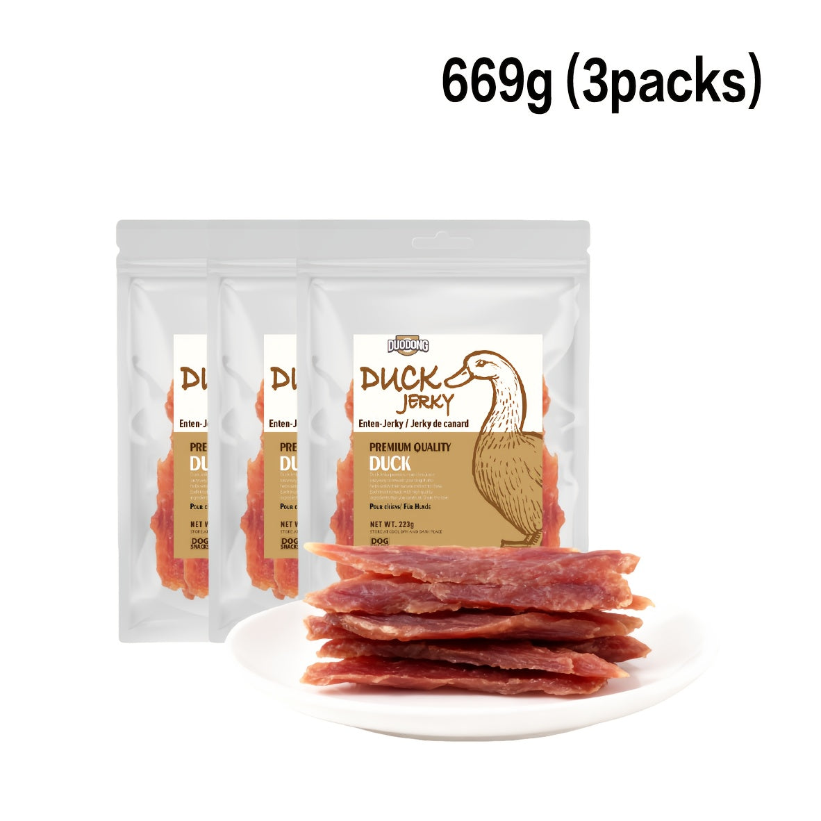 Echte Entenbrust-Jerky-Hundeleckerlis, 446g (2 x 223g Packungen) für Haustiere und Zuhause – Detailansicht 10