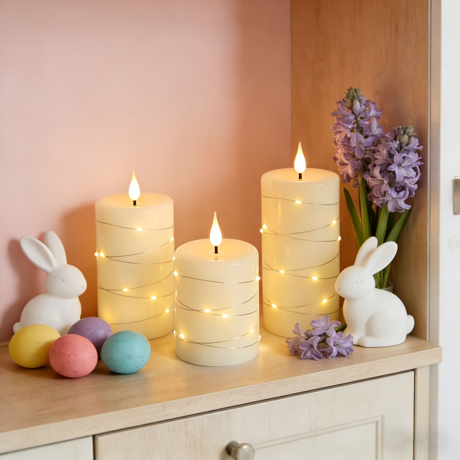Echte Wachs-LED-Kerzen, LED-Beleuchtung für Schlafzimmer und Bett – Detailansicht 9