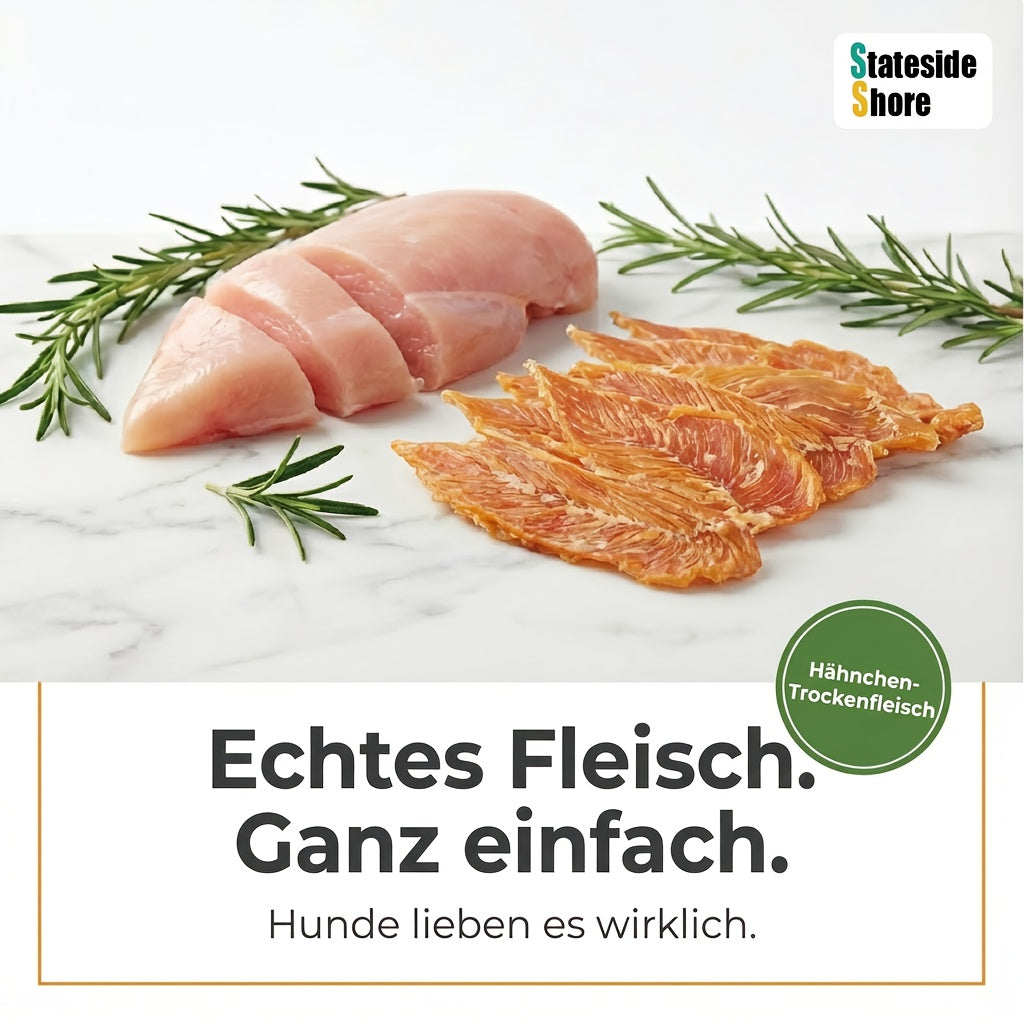 Echter Hähnchenbrust-Jerky-Hundeleckerbissen, 446g (2 x 223g Packungen) für Haustiere und Zuhause – Detailansicht 2