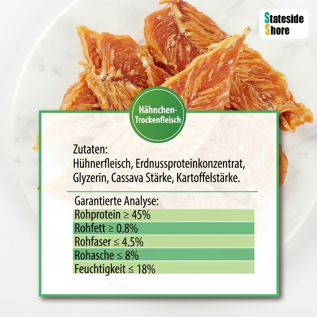 Echter Hähnchenbrust-Jerky-Hundeleckerbissen, 446g (2 x 223g Packungen) für Haustiere und Zuhause – Detailansicht 7