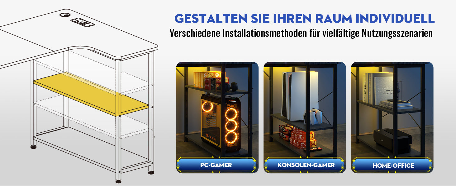 Eckschreibtisch, 120cm für Arbeitszimmer und Homeoffice – Detailansicht 9