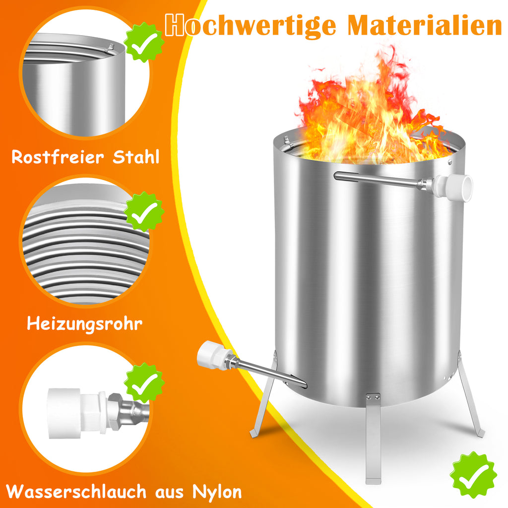 Edelstahl Feuerholz-Eimer Poolheizer, 38 mm für Außenpool-Wassererwärmung und BBQ-Grill – Detailansicht 5