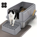 Edelstahl-Katzentoilettenschale, Metall für Haustiere und Zuhause – Detailansicht 16