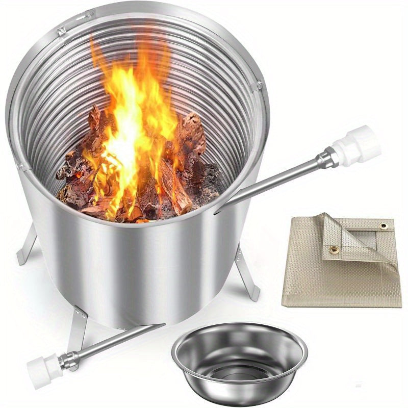 Edelstahl-Poolheizungseimer, 1Stk für Poolheizung BBQ und Alltag – Hauptansicht