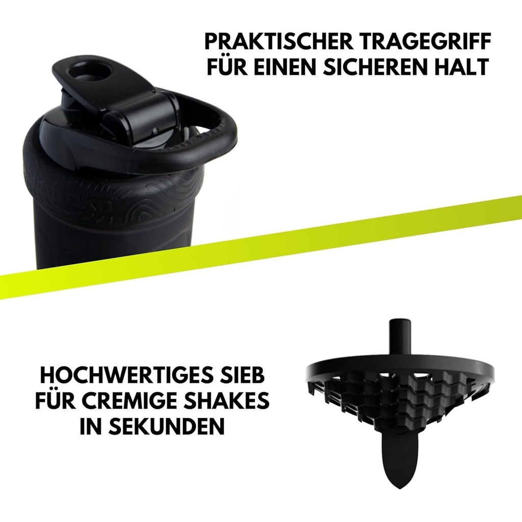 Edelstahl Protein Shaker, 900ml für cremige Shakes und Alltag – Detailansicht 3