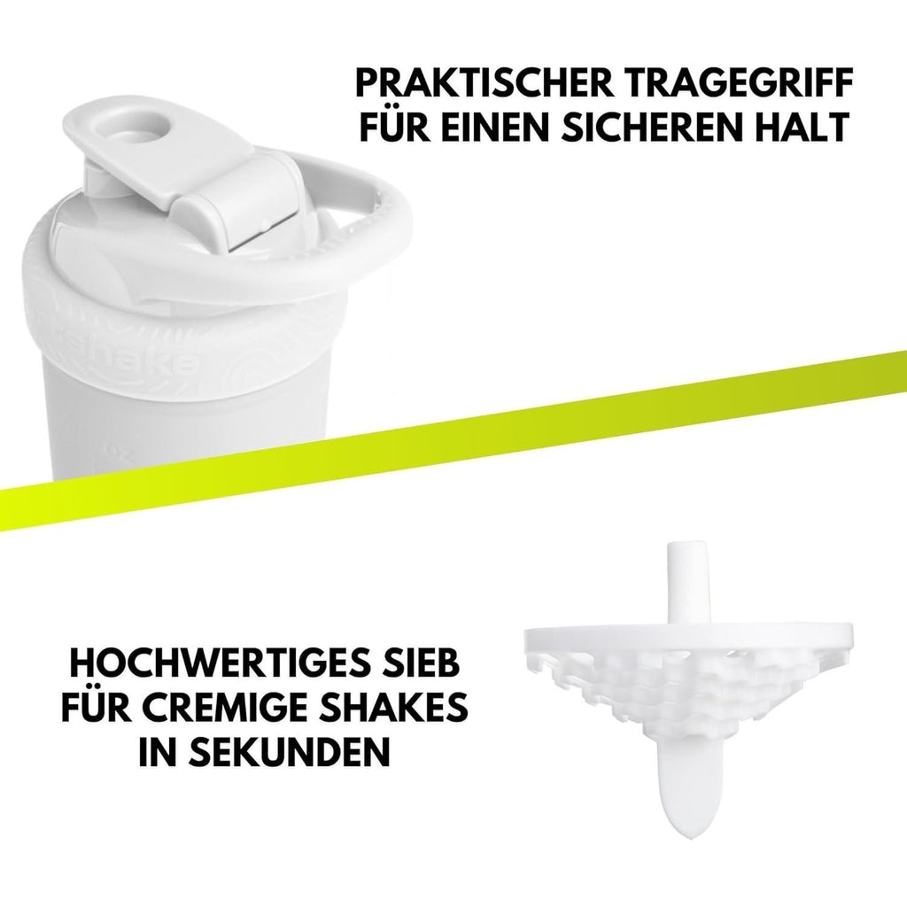 Edelstahl Protein Shaker, 900ml für cremige Shakes und Alltag – Detailansicht 9