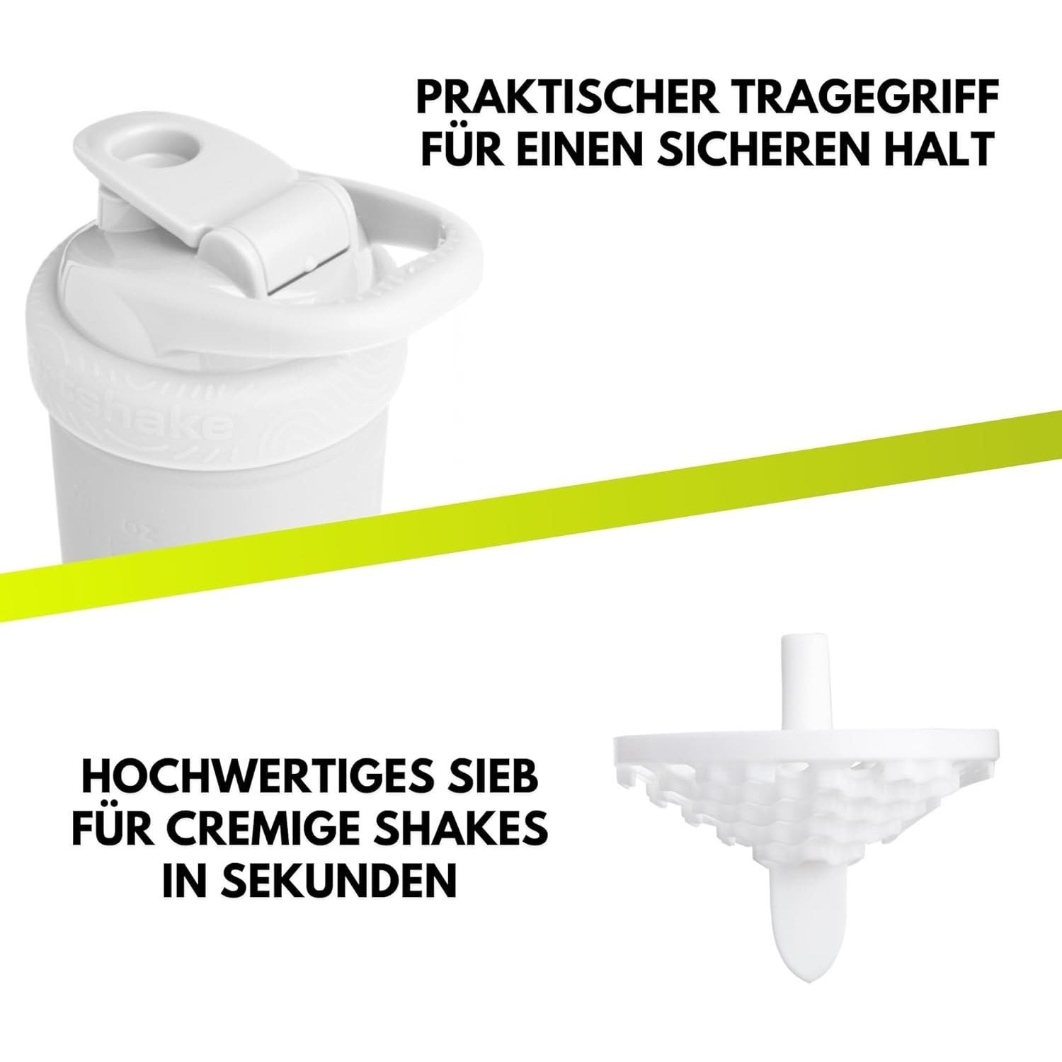 Edelstahl Protein Shaker, 900ml für cremige Shakes und Alltag – Detailansicht 9