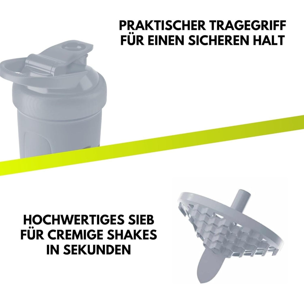 Edelstahl Protein Shaker, 900ml für cremige Shakes und Alltag – Detailansicht 15