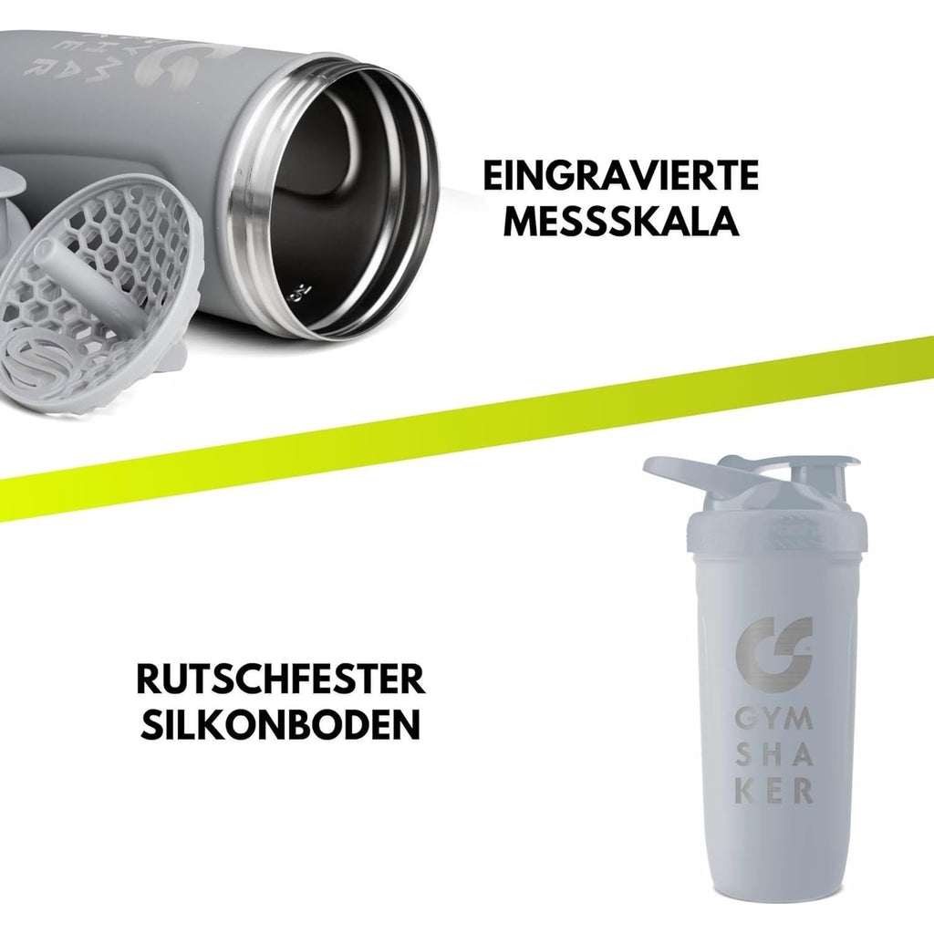 Edelstahl Protein Shaker, 900ml für cremige Shakes und Alltag – Detailansicht 16