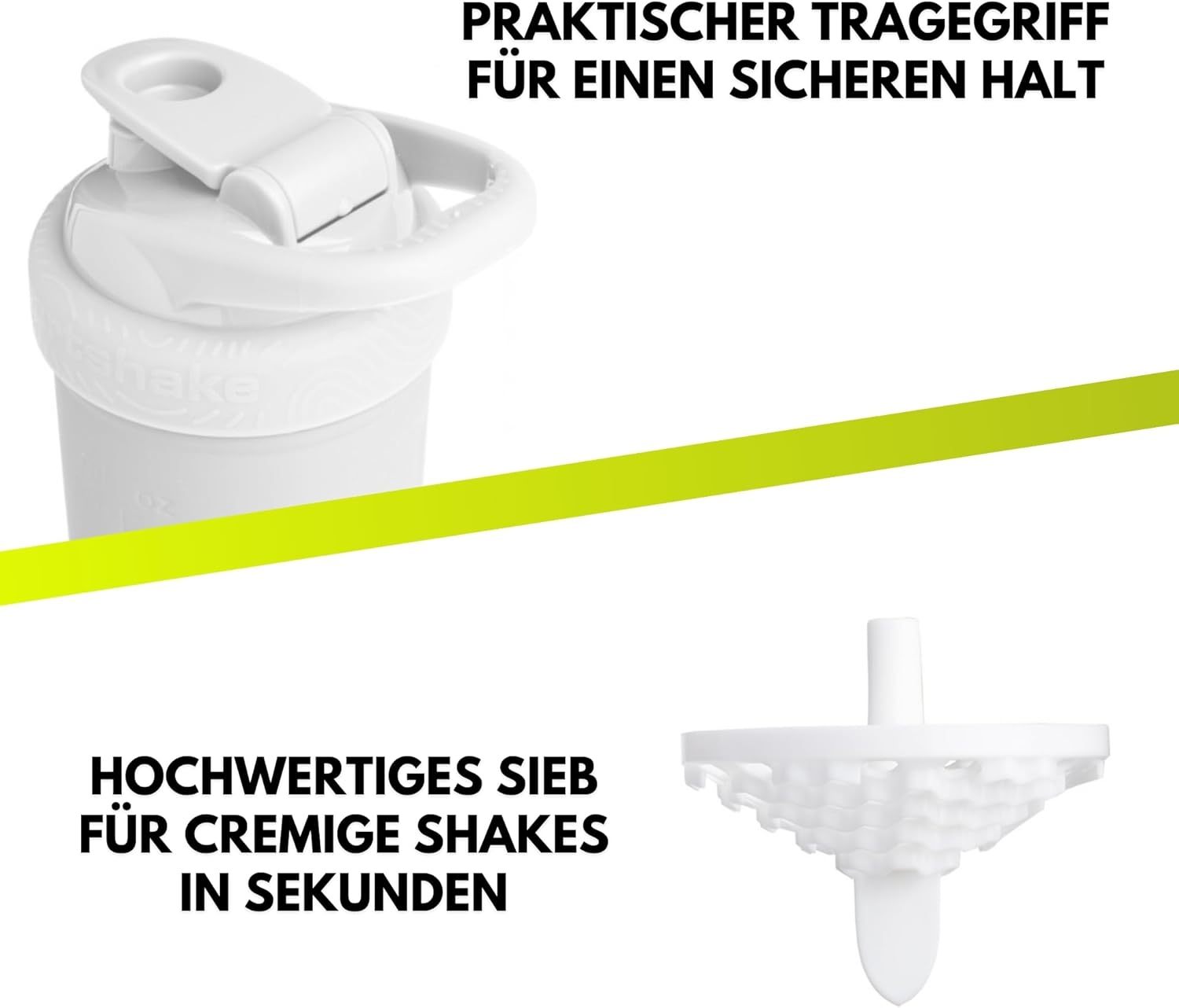 Edelstahl Protein Shaker, 900ml für cremige Shakes und Alltag – Detailansicht 25