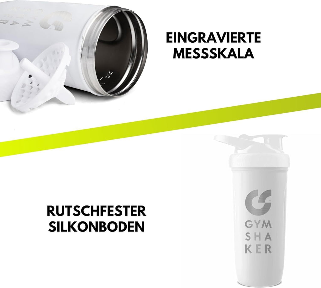 Edelstahl Protein Shaker, 900ml für cremige Shakes und Alltag – Detailansicht 26
