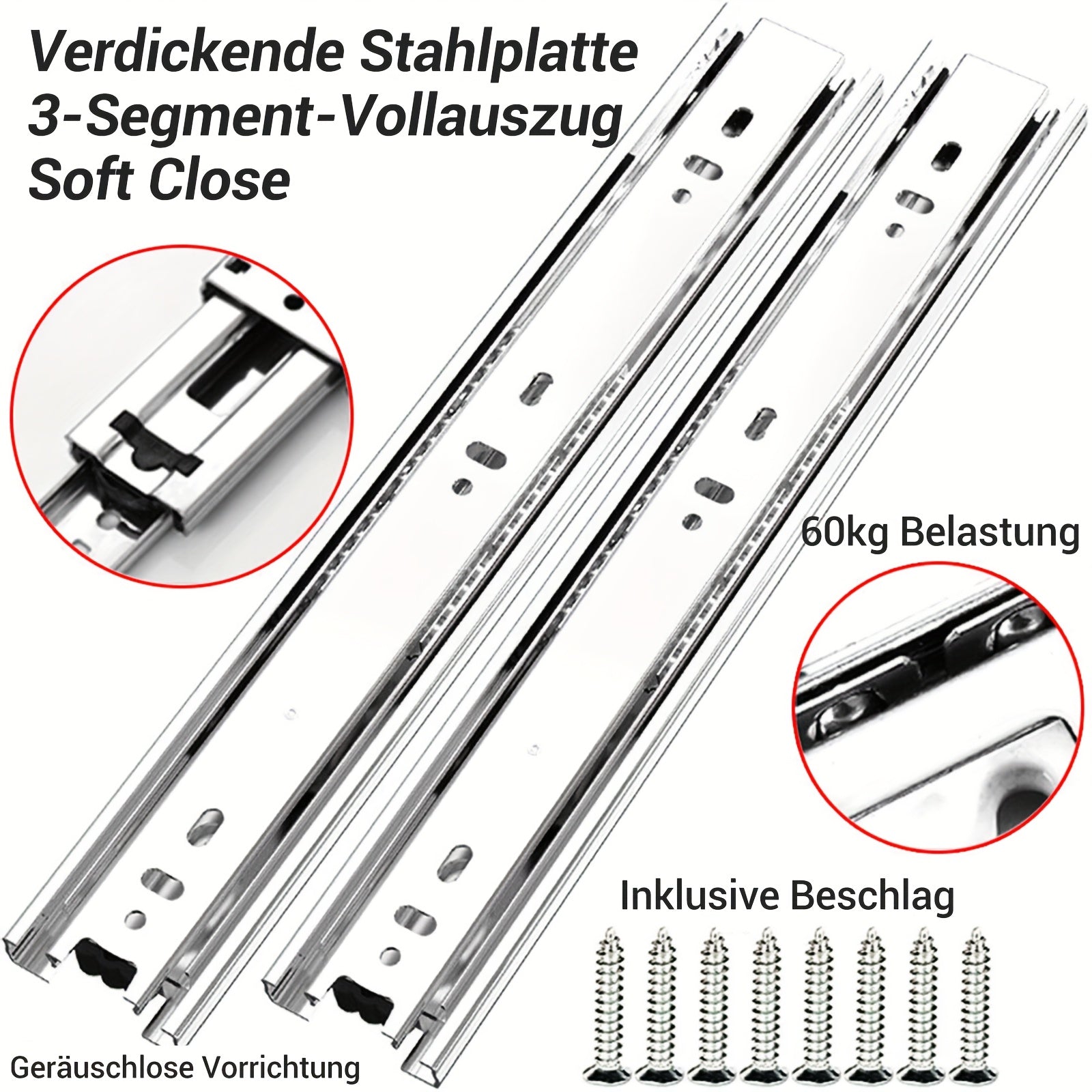 Edelstahl Seitlich Montierte Metallkugellager Voll, 2 Stück für Alltag und Zuhause – Detailansicht 5