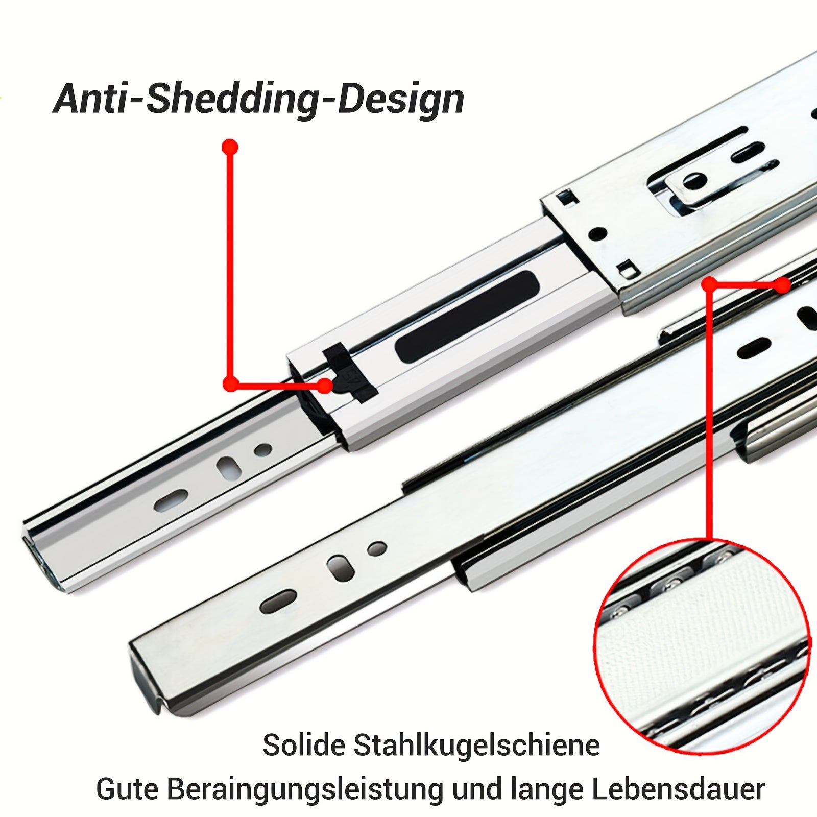 Edelstahl Seitlich Montierte Metallkugellager Voll, 2 Stück für Alltag und Zuhause – Detailansicht 7